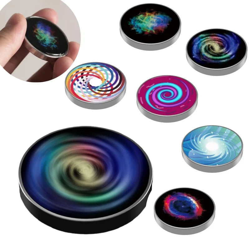 Stainles Steel Decompression Gyroscope Toy Stress resistant Metal Fingertip Rotating Galaxy Star Gyroscope Table Children's Gif