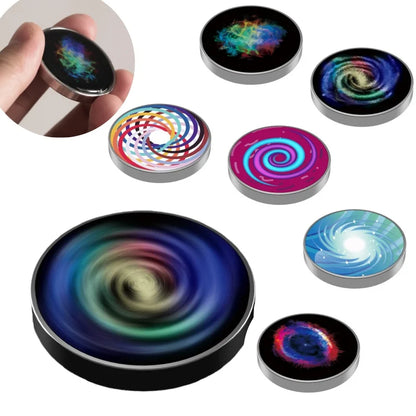Stainles Steel Decompression Gyroscope Toy Stress resistant Metal Fingertip Rotating Galaxy Star Gyroscope Table Children's Gif