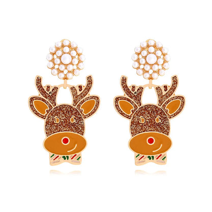 Christmas Jewelry Rhinestones Elk Earrings Christmas tree Drop Earrings for Woman Xmas Accessories Ear Studs Gifts