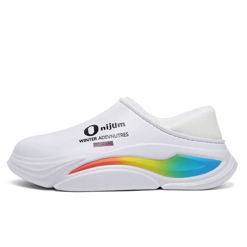 Men Shoes Winter New Keep Warm Plush EVA Waterproof Indoor Outdoor Walking Slippers Unisex Men Women Size 36-45