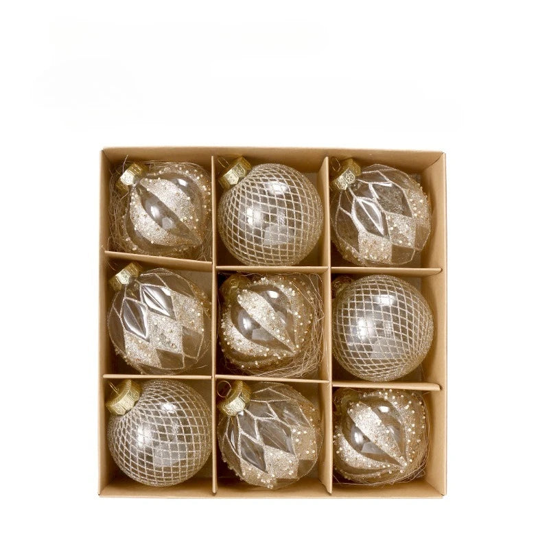 8cm PET Clear Decorative Christmas Ball Christmas Tree Ornament Sequin Christmas Decorative Ball Xmas Ornaments Home Decor