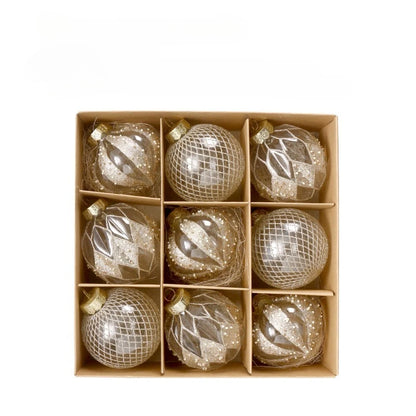 8cm PET Clear Decorative Christmas Ball Christmas Tree Ornament Sequin Christmas Decorative Ball Xmas Ornaments Home Decor