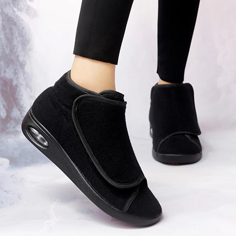 Women Warm Boots Winter Velvet Orthopedics Wide Feet Swollen Shoes Women Eversion Adjusting Soft Comfortable Diabetic Shoes