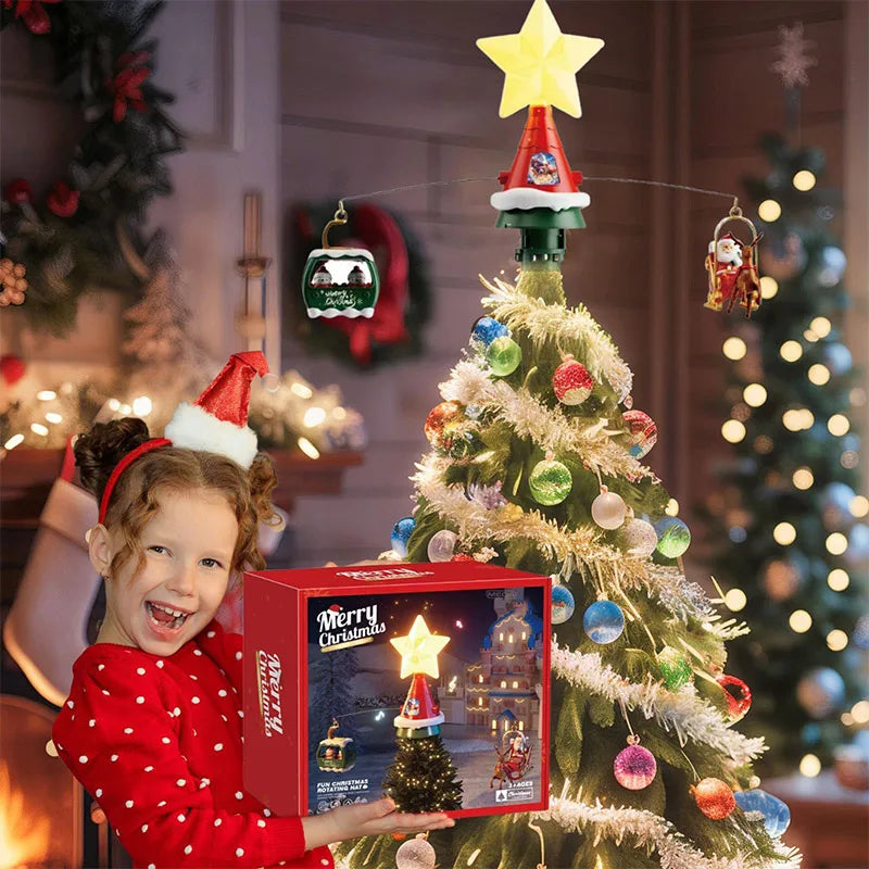 Christmas Train Christmas Tree Home Decoration2025 Ornaments Track Small Train Music Santa Claus Train Set Children Gift Xmas