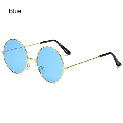 Retro Round Hippie Sunglasses Unisex Metal Circle UV Protection Trendy Party Shades