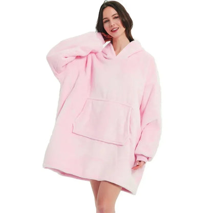 Winter Oversized Hoodie Blanket | Fleece TV Wearable Blanket with Sleeves