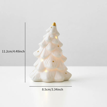 Christmas ceramic glowing Christmas tree snowman decorative ornaments Christmas home decoration Thanksgiving Christmas gift