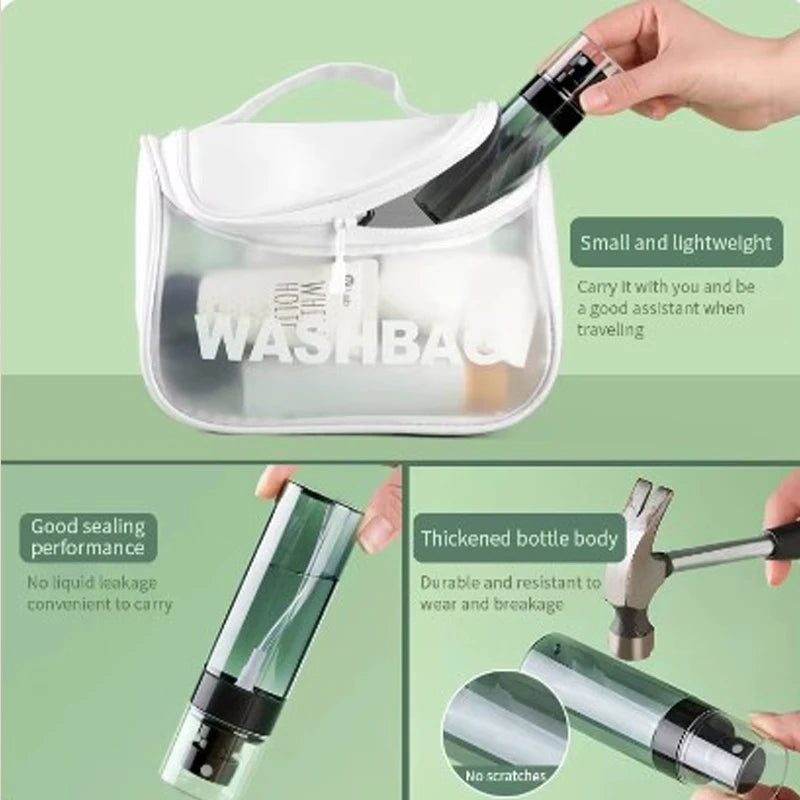 10Pcs 30ml-100ml Black Translucent Plastic Spray Bottles Portable Travel Cosmetic Fine Mist Spray Containers For Liquid Alcohol