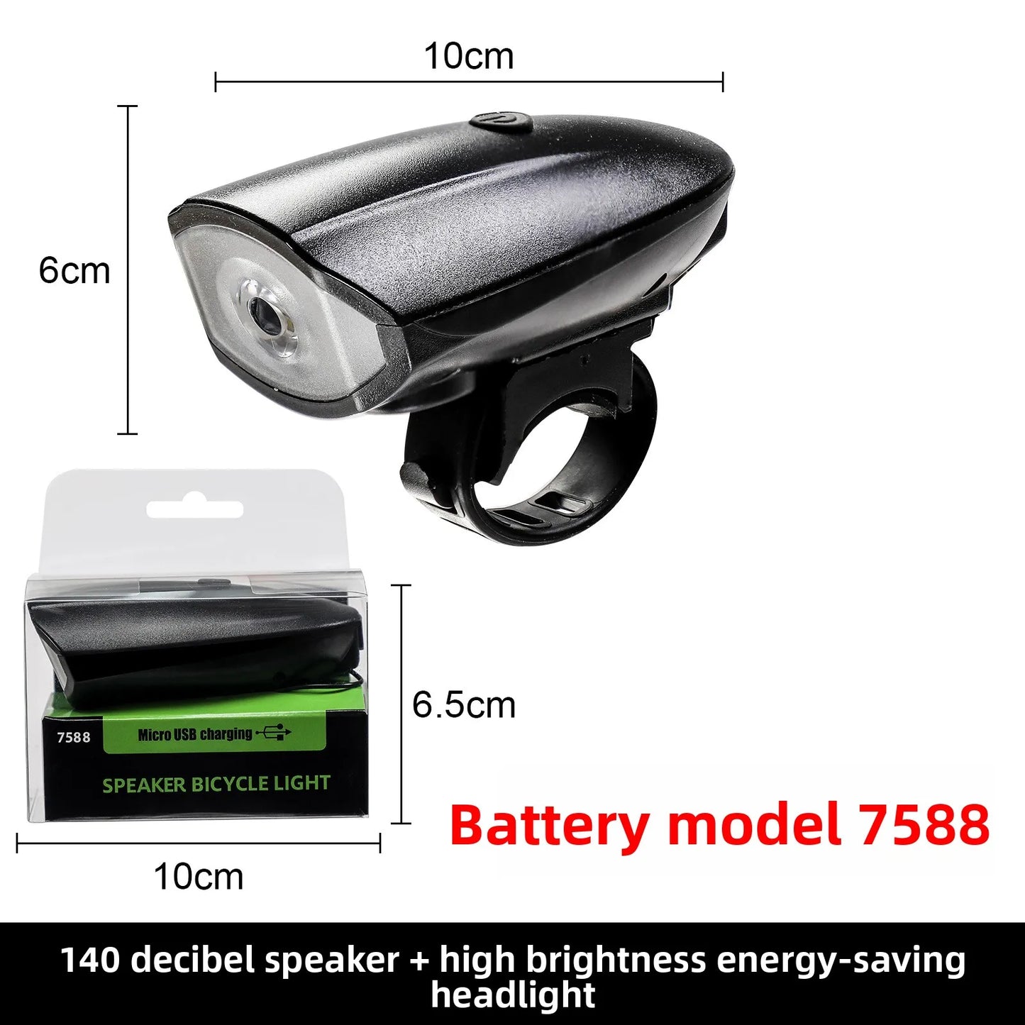 Bicycle Light Charging Night Riding Flashlight with Electric Horn Bicycle Accessories Cycling Equipment Headlights