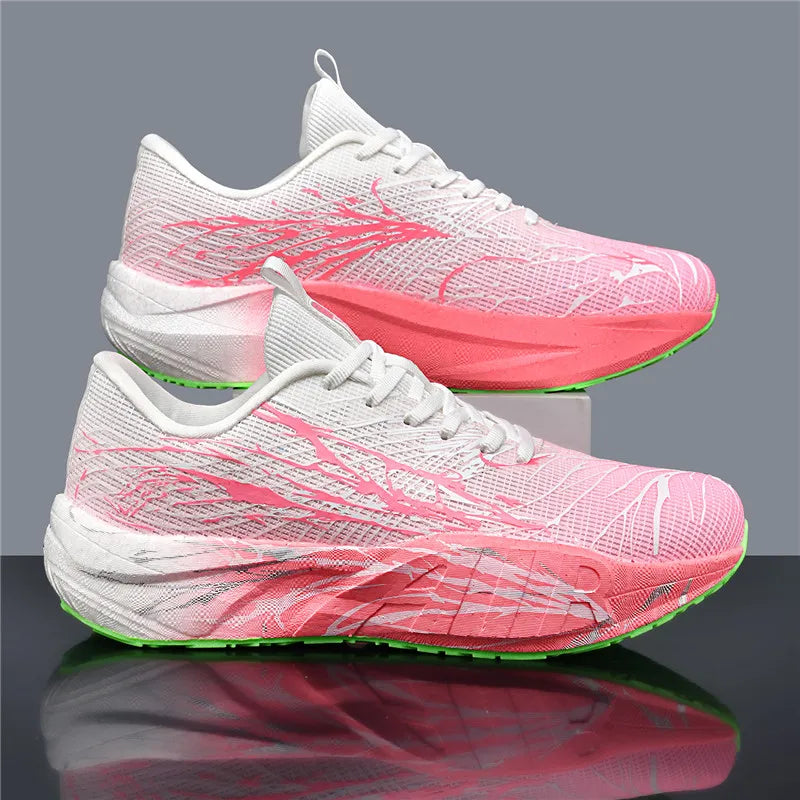 Men Sports Running Black Jogging Shoes Casual Sneakers Green Outdoor Breathable Mesh Women Light Shock-absorption White Tennis