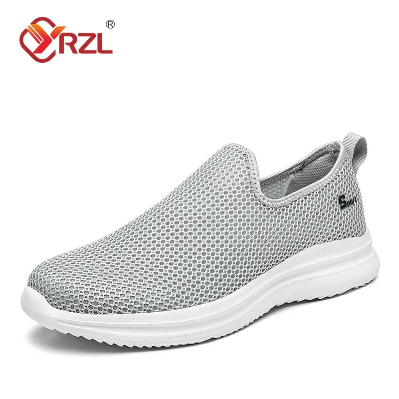 YRZL Men's Sneakers Breathable Unisex Casual Shoes Outdoor Non-Slip Mesh Loafers Walking Lightweight Fashion Male Tennis Shoes