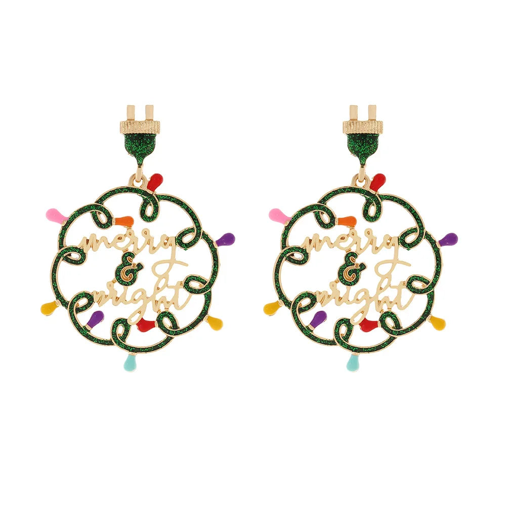 Christmas Jewelry Rhinestones Elk Earrings Christmas tree Drop Earrings for Woman Xmas Accessories Ear Studs Gifts