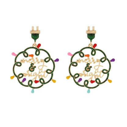 Christmas Jewelry Rhinestones Elk Earrings Christmas tree Drop Earrings for Woman Xmas Accessories Ear Studs Gifts