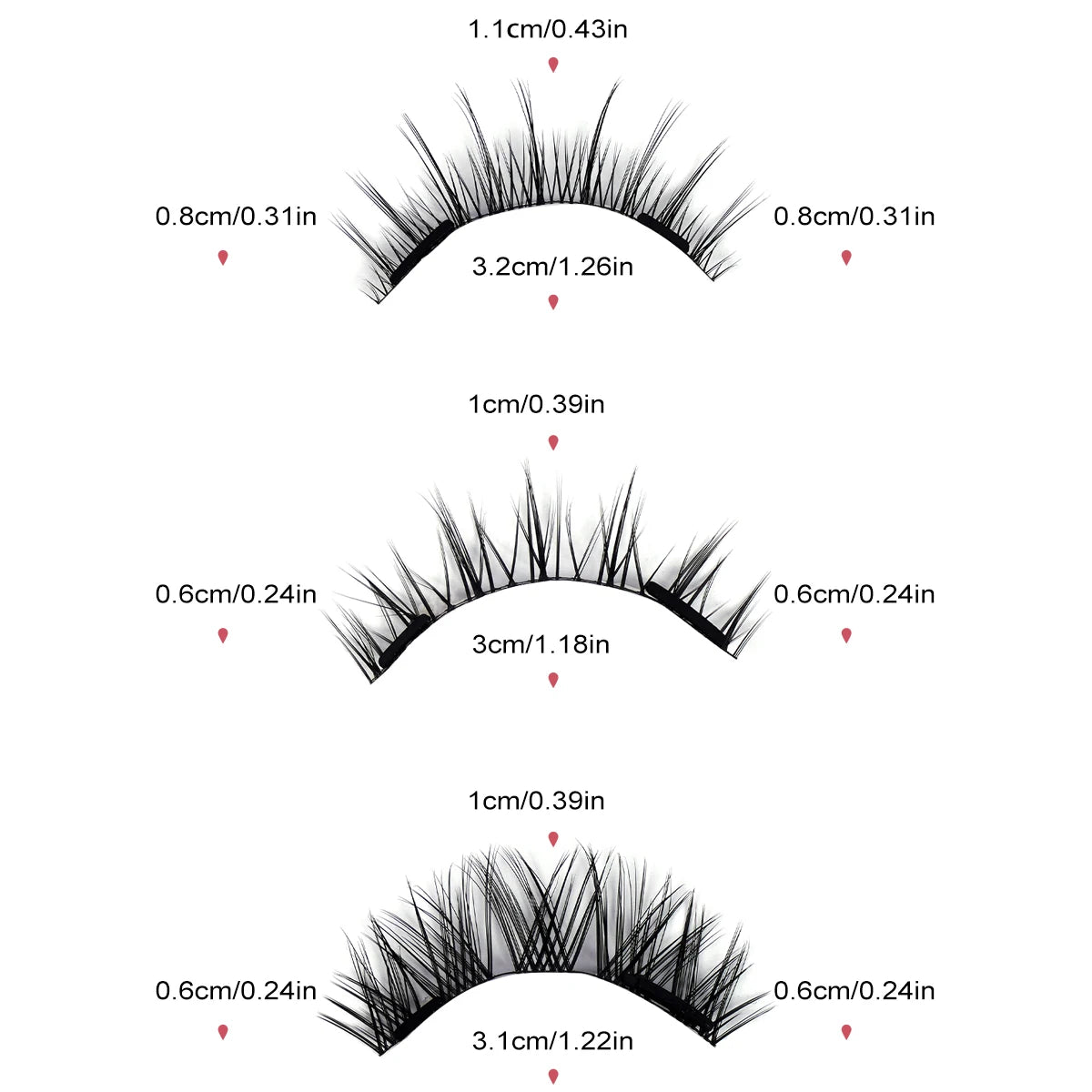 Kit de pestanas magnéticas Magefy com 3 pares e aplicador – Pestanas reutilizáveis ​​e sem cola