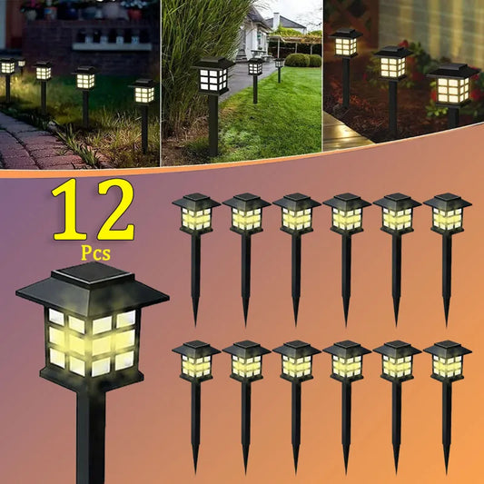 New Upgrade Solar Pathway Lights Outdoor Waterproof Walkway LED Garden Decor Street Lamp for Landscape Yard Patio 2/4/6/8/12Pcs
