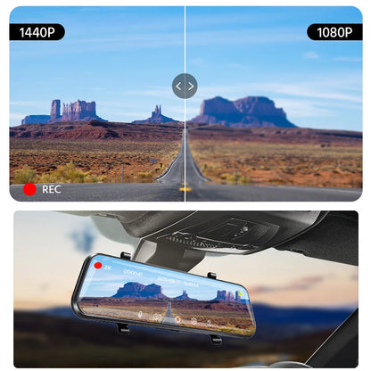 Yangood VisionX Pro – 2.5K Smart Dashcam Mirror with GPS, Wi-Fi & Night Vision