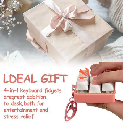 9 Keys Keyboard Key Toy Cat Paws Finger Button Stress Relief Toys Mechanical Keyboard Keycaps Keychain Office Decompression Calm