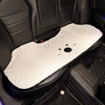 New Winter Plush Car Seat Cover for Dogs Westie Dog Pattern Thickened Warm Pet Car Mat, Universal Fit for Most Vehicles