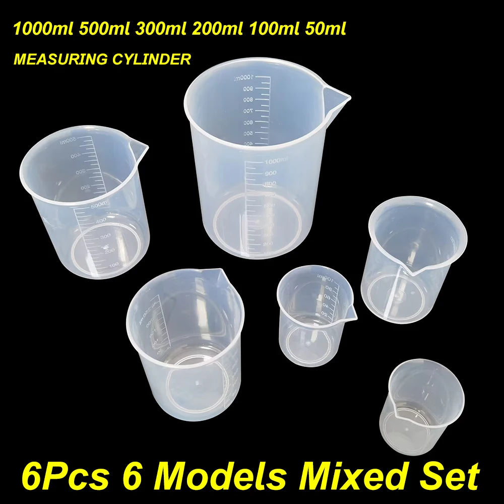 Measuring cylinder 6Pcs Set Student school teaching equipment Laboratory measuring cylinder 1000ml 500ml 300ml 200ml 100ml 50ml