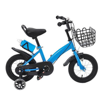 Bicicleta infantil de 30 cm com rodas, suporte para garrafa e cesto | Bicicleta de criança azul/vermelha/rosa para 2 a 5 anos
