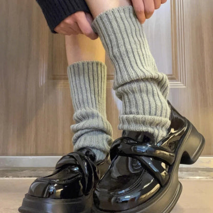 Y2k Winter Leg Warmers Fluffy Knitted Arm Warmers Gothic Lolita Knit Long Socks Women Leg Warmer Stylish Stretchy Boots Cover