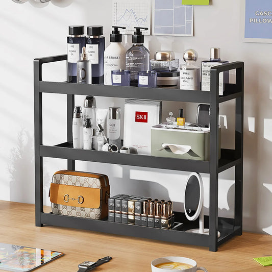 3-Tier Multifunctional Desktop Storage Shelf – Space-Saving Organizer for Office & Home