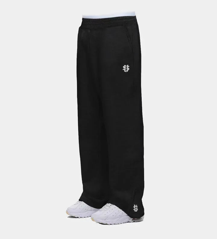 Y2K Fashion Jogger Sweatpants Loose Embroidery Labeled Open Leg Wide Leg Pants Trendy Pocket Couple Straight Pants Men's Hoodie