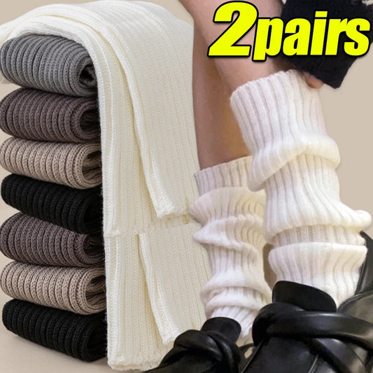 Y2k Winter Leg Warmers Fluffy Knitted Arm Warmers Gothic Lolita Knit Long Socks Women Leg Warmer Stylish Stretchy Boots Cover