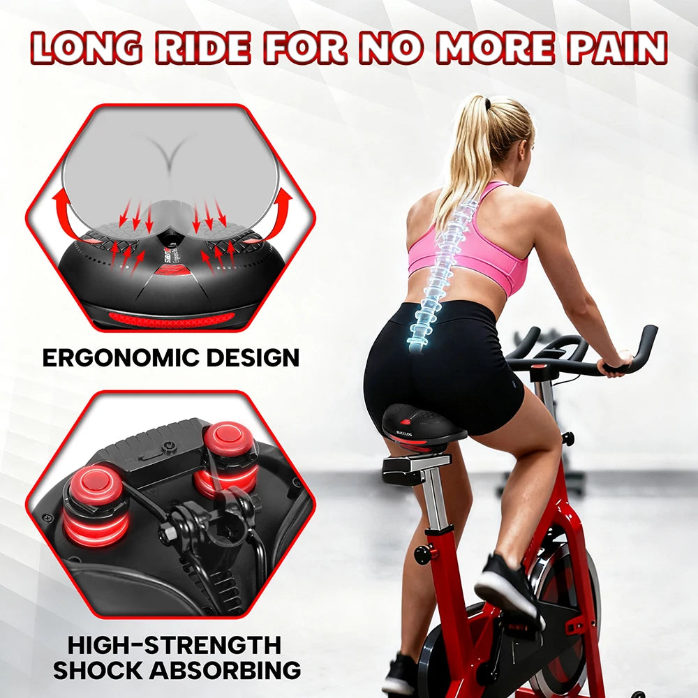 BUCKLOS Bike Saddle with Light Widen Big Pad Bicycle Seat Cushion Comfortable Ergonimic MTB Road Bike Chair Hollow Design Seat