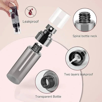 10Pcs 30ml-100ml Black Translucent Plastic Spray Bottles Portable Travel Cosmetic Fine Mist Spray Containers For Liquid Alcohol