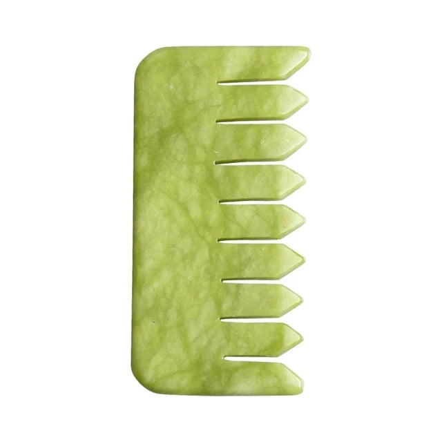 Natural Green Xiuyu Gua Sha Board Jade Stone Massager SPA Acupuncture Beauty Tool