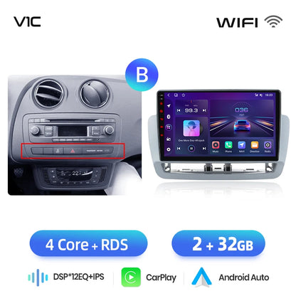 Junsun Wireless CarPlay Android Auto Radio For Seat Ibiza 6j 2009-2013 Car Intelligent Systems RDS BT DSP 2 din autoradio