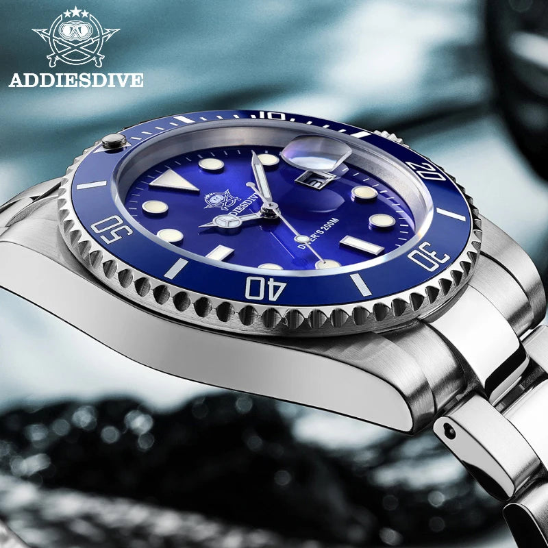 ADDIESDIVE Men’s Stainless Steel Quartz Watch Waterproof Business & Sports Watch