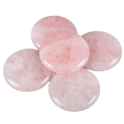 Big 60mm Rose Quartz Chakra Palm Stone Healing SPA Reiki Crystal Energy Stone