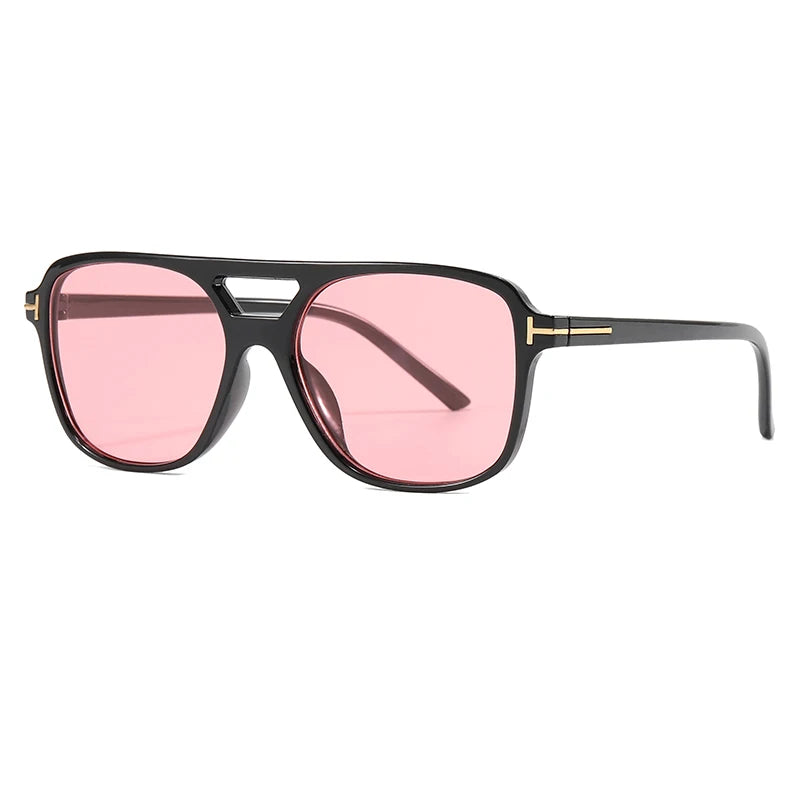 Fashion Pilot Sunglasses Women Double Bridge Oversized Oval UV400 Candy Colors