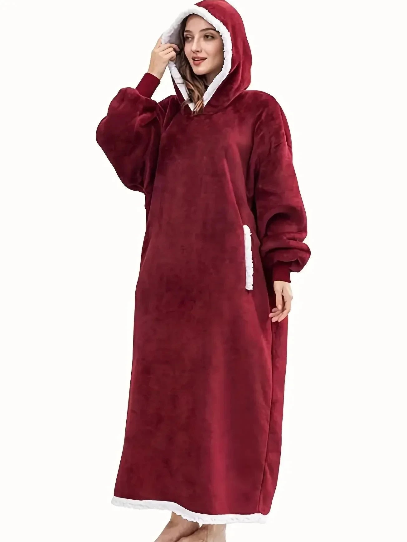 2024 Winter Oversized Flannel Hoodie Blanket | Unisex Giant TV Fleece Wearable Robe