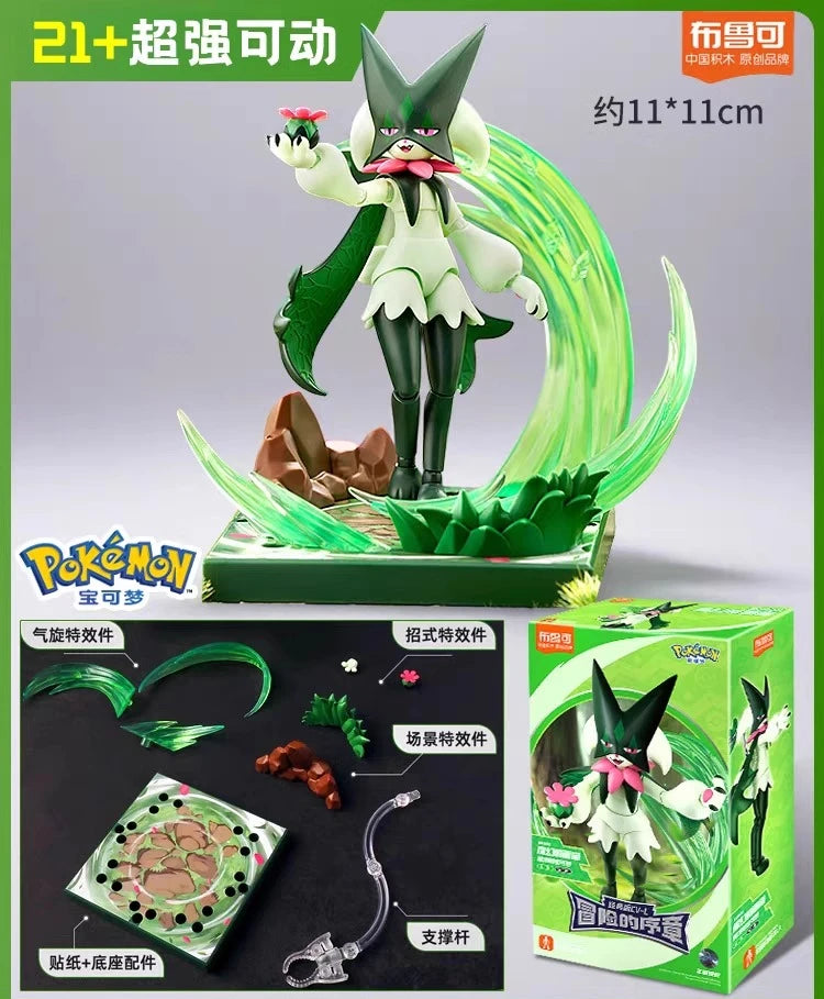 Original Blokees Pokemon Pikachu Scyther Snorlax Lucario Charizard Greninja Meowscarada Ceruledge Building Blocks Anime Doll Toy