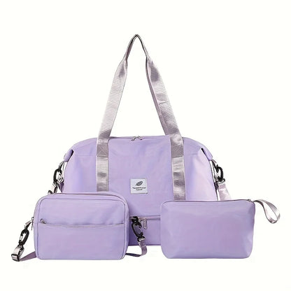 3PCS nylon travel bag set, large-capacity fashionable luggage bag, sports and fitness bag crossbody bag, suitable for daily use