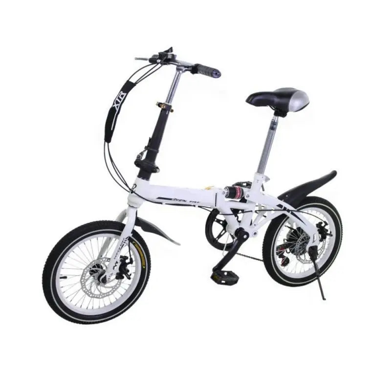 Bicicleta dobrável, roda de 16" x 2,12 cm, transmissão de 7 velocidades, velocidade ajustável e variável