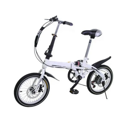 Bicicleta dobrável, roda de 16" x 2,12 cm, transmissão de 7 velocidades, velocidade ajustável e variável