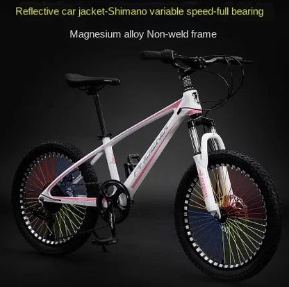 FJ magnesium alloy luminous Ximano variable speed shock-absorbing full bearing mountain bike for young adults 22 inch road bikes