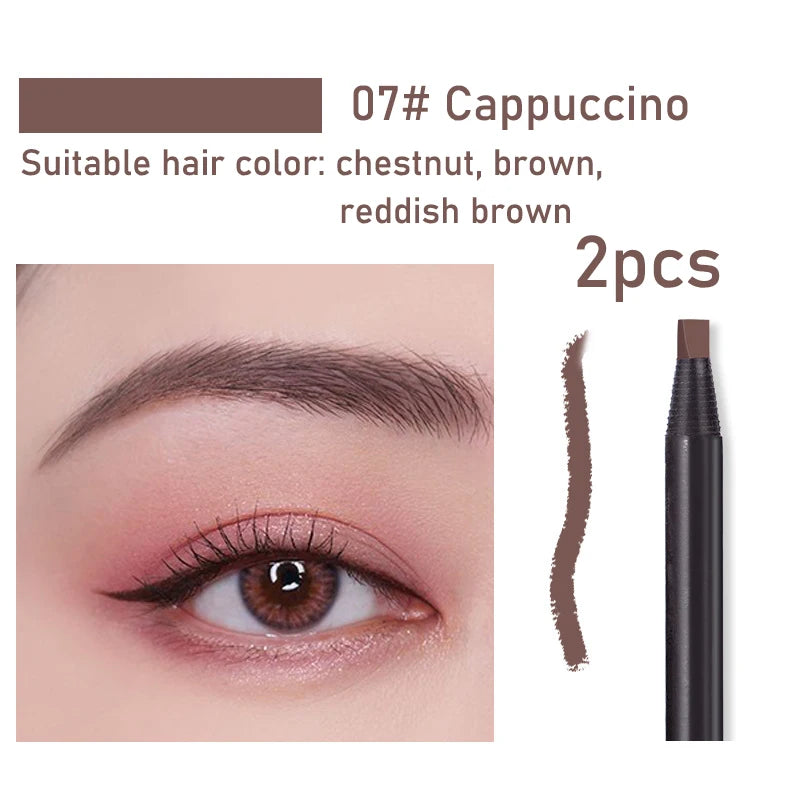 1pcs Long-Lasting Waterproof Eyebrow Pencil with Brush – Microblading Peel-Off Brow Pencil for Precise Shaping