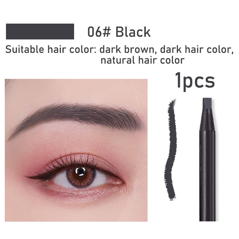 1pcs Long-Lasting Waterproof Eyebrow Pencil with Brush – Microblading Peel-Off Brow Pencil for Precise Shaping