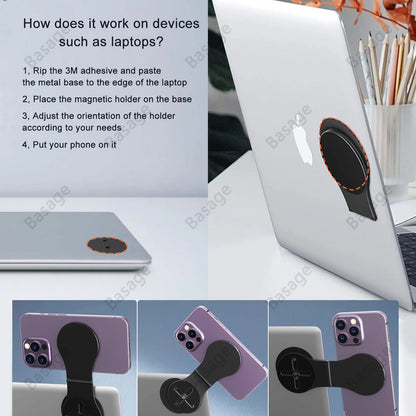 Magnetic Foldable Laptop & Phone Holder – Portable Dual-Screen Mount for Productivity