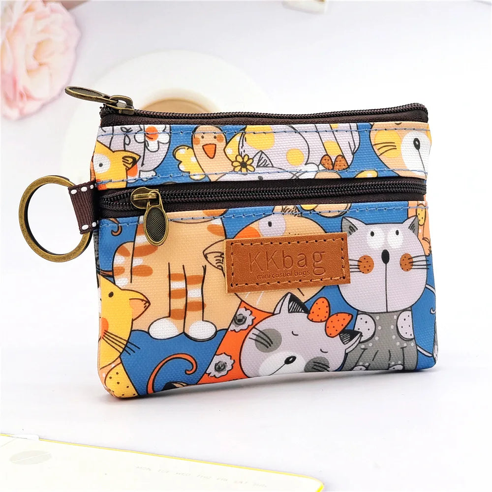 Cute Animals Cartoon Wallet – Small Zipper Coin Purse for Women & Students