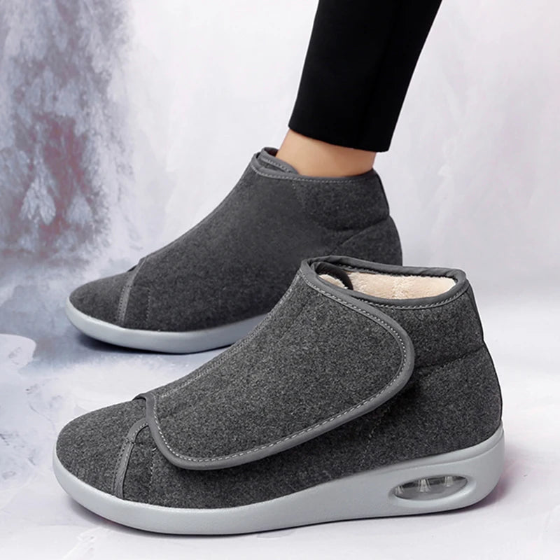 Women Warm Boots Winter Velvet Orthopedics Wide Feet Swollen Shoes Women Eversion Adjusting Soft Comfortable Diabetic Shoes