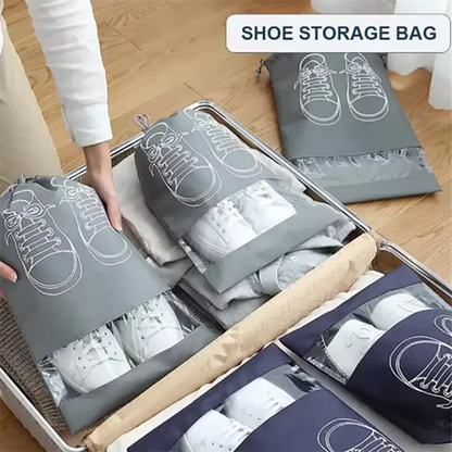 2/5/10 Shoes Storage Bag Closet Organizer Non Woven Travel Portable Bag Waterproof Pocket Clothing Classified Draw Hanging Bag