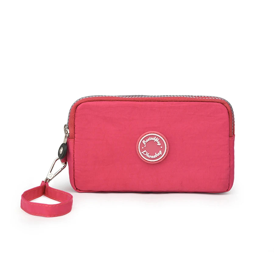 Fashion Solid Color Triple Zipper Wallet – Large Capacity Ladies Coin & Phone Purse