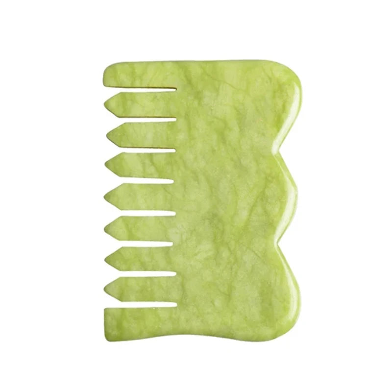Natural Green Xiuyu Gua Sha Board Jade Stone Massager SPA Acupuncture Beauty Tool