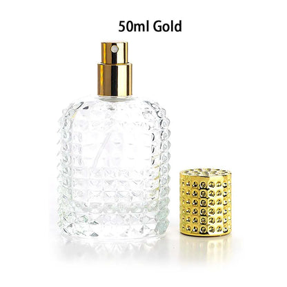 30/50ml Thick Clear Glass Fine Mist Spray Scent Aftershave Luxury Perfume Bottle Empty Atomizer Bottle Refillable Empty Atomizer